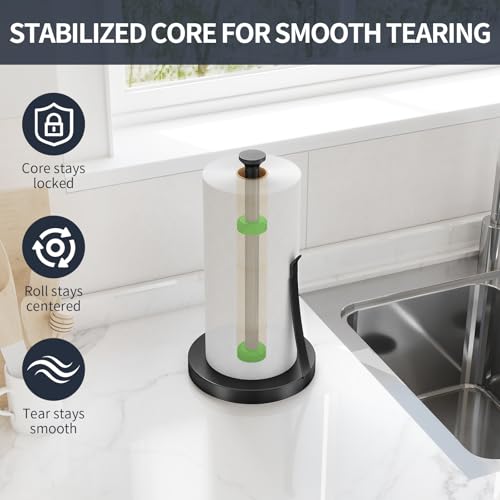 Countertop Paper Towel Holder for Kitchen (Black)