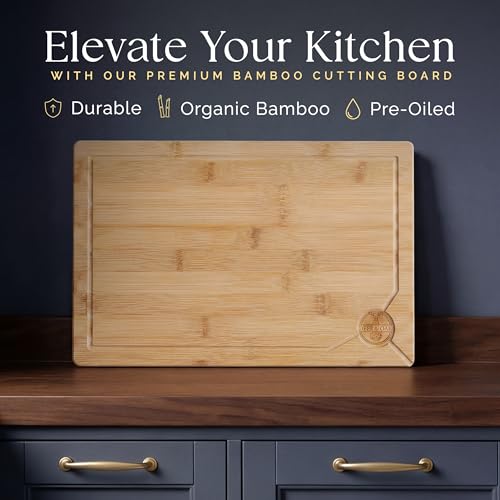Extra Large Bamboo Cutting Board 17.3 x 11.8 x 0.8 Inch (`x-large)
