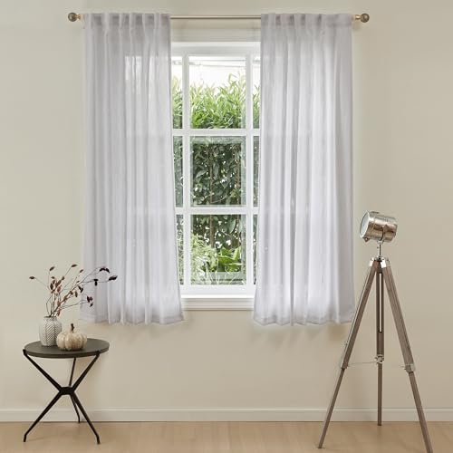 Short Curtains for Small Window (50"W x 63"L (Pack of 2) / Light Grey)