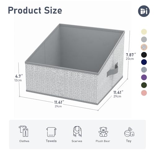 Closet Storage Bins (Blended Gray / 6 Bins 11.4"x11.4"x7.8")
