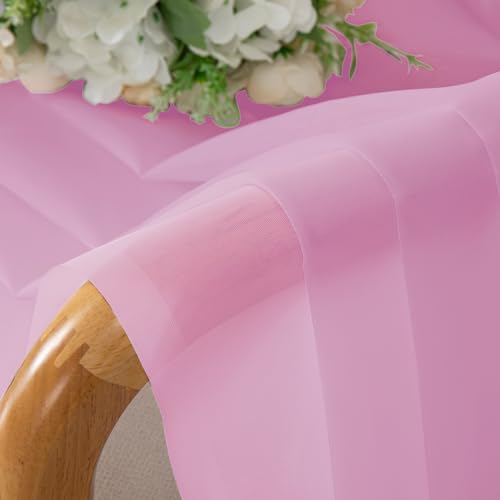 Pink Sheer Curtains 54 Inch Long 2 Panels (Pink / 42"W x 54"L (Pack of 2))