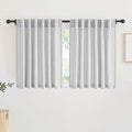 Linen Semi Sheer Kitchen Window Curtains Over Sink 36 inches Length (Dove Grey / 52"W x 36"L (Pack of 2))