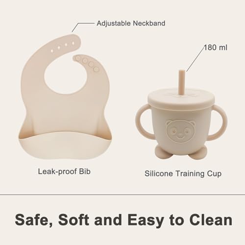 Silicone Baby Feeding Set (Beige)