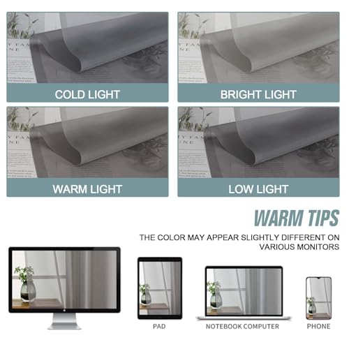 Grey Sheer Curtains 84 Inches Long 2 Panels (42"W x 84"L (Pack of 2) / Charcoal Grey)