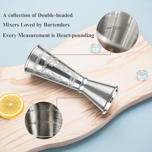 Jigger for Bartending (1 Jigger+ 2 Pourers / Rose Gold)