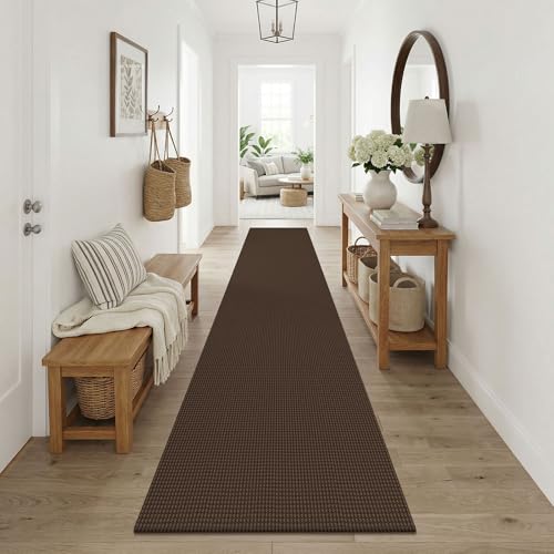 Cotton Runners Rugs for Hallway 2.5'x10' (Brown/Dark Brown / 2'8" x 10' (Runner))