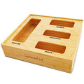 Bag Storage Organizer for Kitchen Drawer (Natural, 2.5"H, 4 Slots)