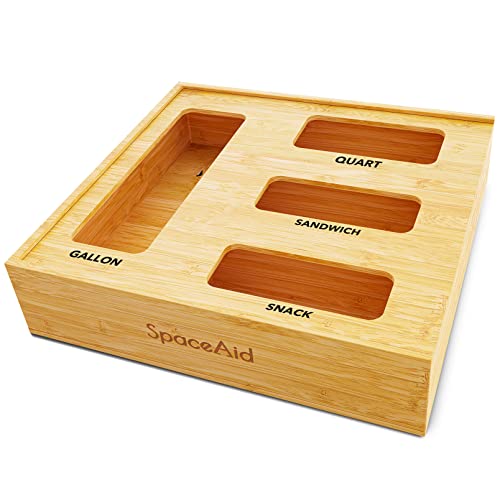 Bag Storage Organizer for Kitchen Drawer (Natural, 2.5"H, 4 Slots)
