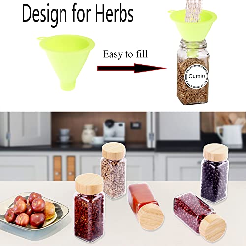 48 Pcs 4 oz Glass Spice Jars with 806 Spice Labels (Bamboo Lids)
