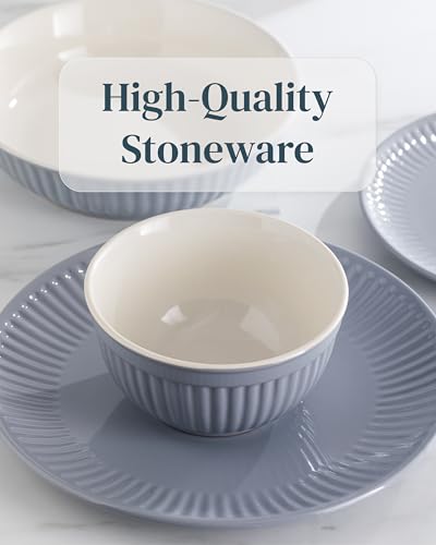 12 Piece Stoneware Dinnerware Set for 4 (Hygge / Gray Blue / Set for 4 (12pcs))