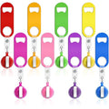 8 Pcs Retractable Bottle Opener Bar Key with Badge Reel Clip (Classic / Assorted Color)