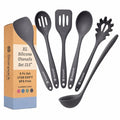 Starpack Like a Boss XL Silicone Cooking Utensils Set (Gray/Black / XL Size Set of 6, 13.5")