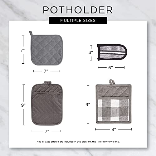 Basic Terry Collection Quilted 100% Cotton (Pan Handle (3 Piece) / Black)