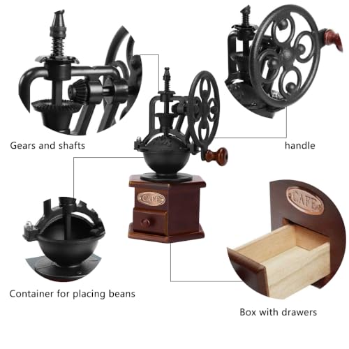 Manual Coffee Grinder Bean Grinders For Home Use Vintage Wooden Coffee Decor Retro Coffee Maker Hand Grinder Coffee Mill (hexa)