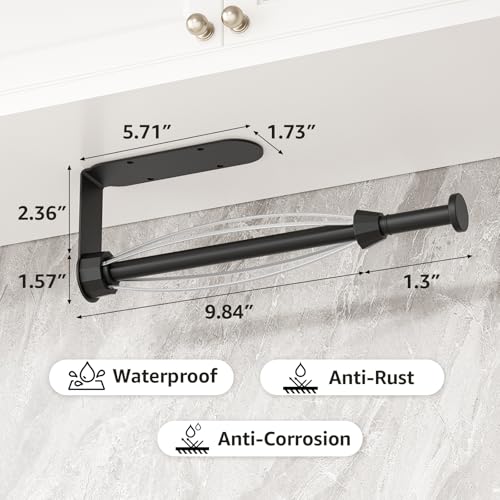Matte Black Ratchet Mechanism Paper Towel Holder (Black (L-shaped))