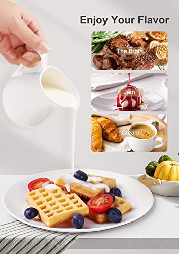 8 Oz Classic White Fine Porcelain Creamer with Handle (8 Ounces)