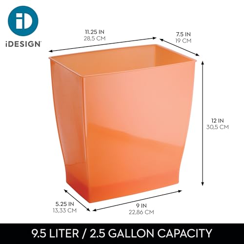 Small Plastic Bathroom Trash Can (Orange / Pack of 1)