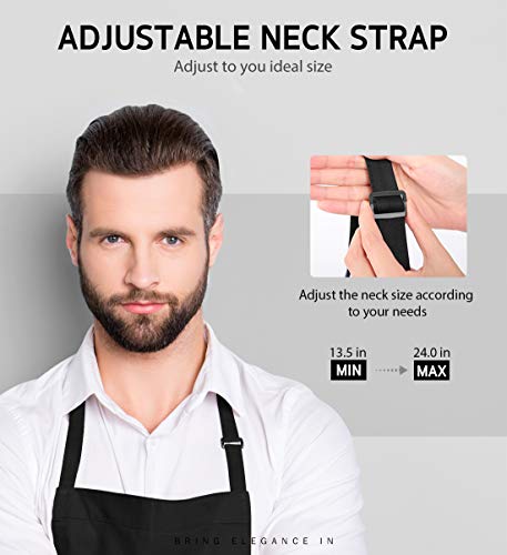 12 Pack Apron with 2 Pockets Aprons for Men Women (Black)