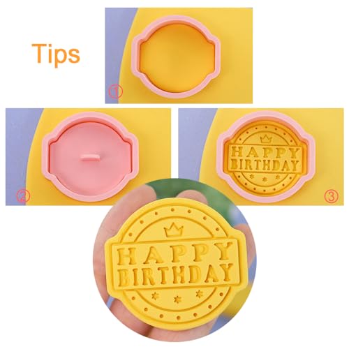 8 Pcs Cookie Cutters Set 3D Holiday Cookie Cutters for Party Baking Decoration (Birthday Theme (8 Pcs))