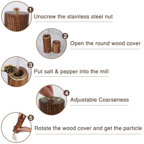 Wooden Pepper Grinder Pepper Mill (BURLYWOOD-1)