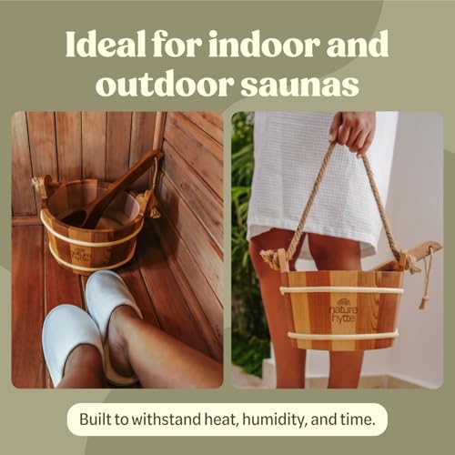 Red Cedar Sauna Bucket and Ladle Set 4L (4L (1 Gallon))