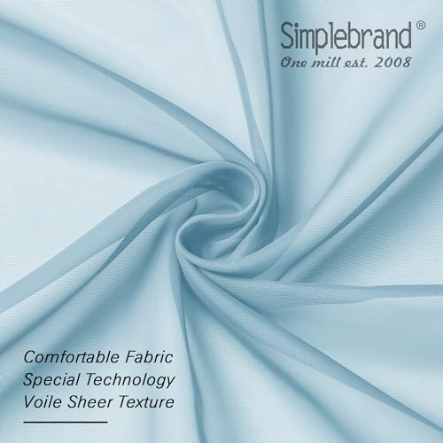 Sky Blue Sheer Curtains 84 Inches Long (Sky Blue / 42"W x 84"L (Pack of 2))