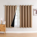 100% Blackout Curtains for Bedroom 63 Inches Long 2 Panels Set (60"W x 63"L (Pack of 2) / Cappuccino)