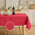 Waterproof Wipe Clean Table Cloth for 10ft Banquet Rectangle Table (Red / 144" x 60" (Rectangular))