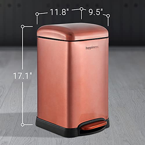 Betty Retro Mini 3.2 Gal Step Trash Can (Rose Gold)