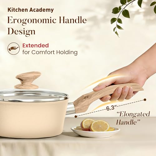 Beige Pots and Pans Set Non Stick (Beige / 12 PCS Cookware Set)