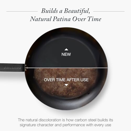 10" Pre Seasoned Carbon Steel Frying Pan Skillet (10" Frying Pan Skillet / Black)