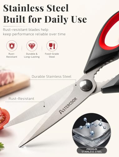 Kitchen Scissors (Black Assorted - Gray/Red/Orange)