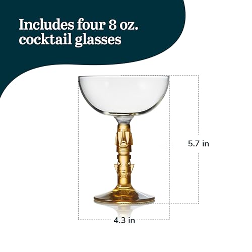 Tiki Coupe Cocktail Glasses (Tiki 4)