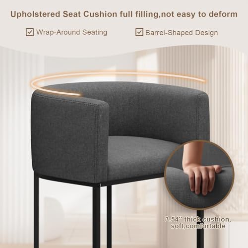 26" H Counter Height Bar Stools Set of 1 (Carbon Black / Set of 1)