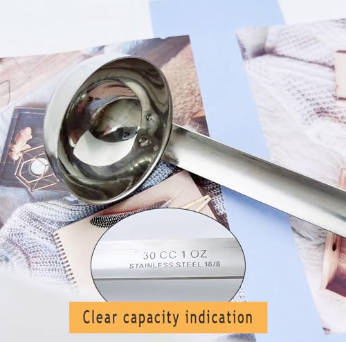 4 Pieces Stainless Steel Soup Ladle Metal Handle Ladle with Pouring Rim