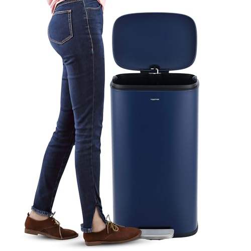 Connor 2 Piece Iron Trash Can (Denim Blue)