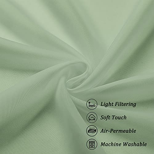 Sage Green Sheer Curtains 72 Inch Length 2 Panels (Sage Green / 42"W x 72"L (Pack of 2))
