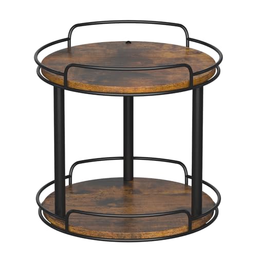 10'' Wood Lazy Susan Turntable Organizer for Cabinet (10 inches 2 Tier)