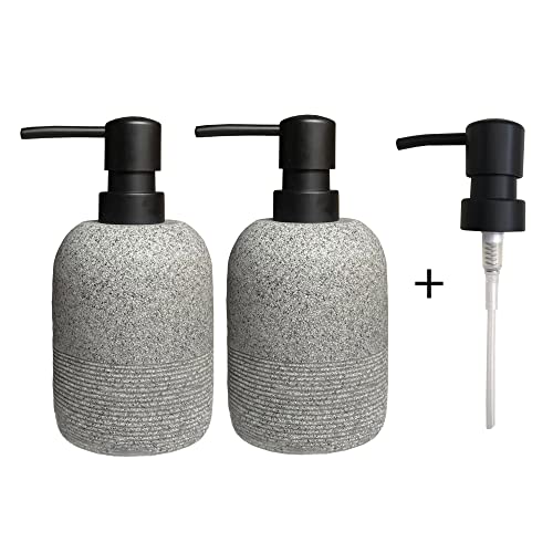 2pcs Set Grey Soap Lotion Dispenser with A Spare Pump (Grey - 2pcs)
