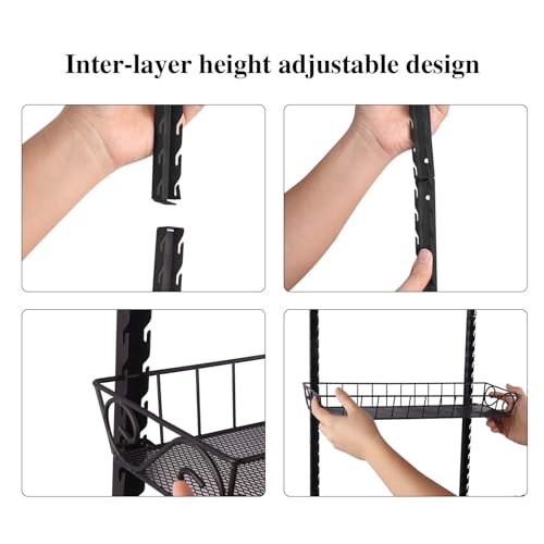 Wall Mount Spice Rack Organizer (9-Tier / Black)