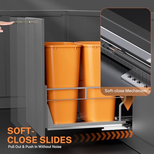 Double Pull Out Trash Can Cabinet with Soft (Double)