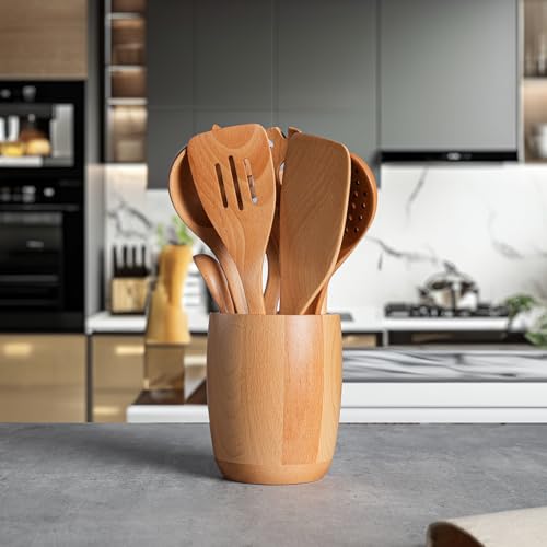 11 PCS WOSPONFAN Kitchen Utensils Set (11 pieces (Beech))