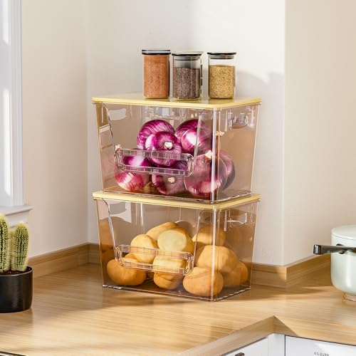 2 Set Pantry Organizers and Storage (Amber / 2pack)