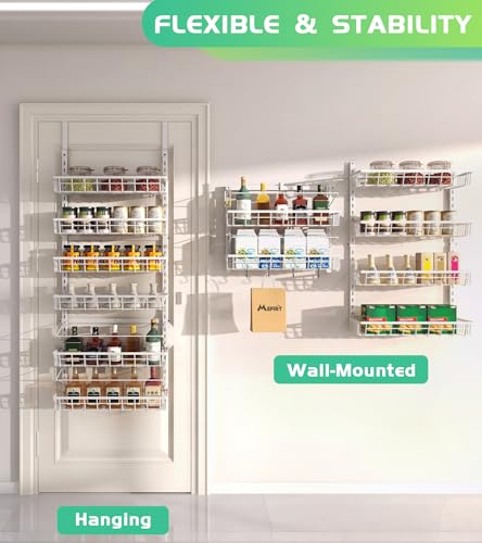 Over The Door Pantry Organizer (White / 6-Tier)