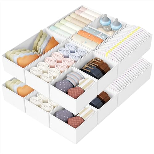 Drawer Organizers Clothes (White / 16 Pack)