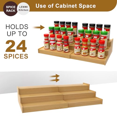 Spice Rack Organizer for Cabinet (Bamboo)