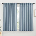 Linen Semi Sheer Curtains 63 inch Length for Living Room Office (Dusty Blue / 52"W x 63"L (Pack of 2))