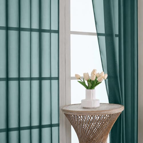 Hunter Green Sheer Curtains 120 Inches Long 2 Panels Set (Hunter Green / 59"W x 120"L (Pack of 2))