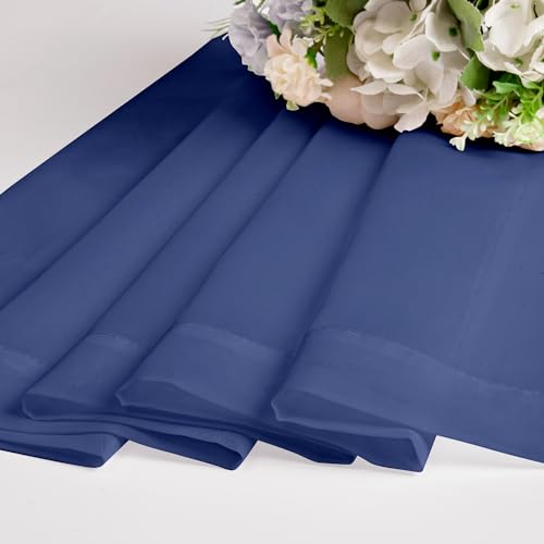 Sheer Curtains 63 Inch Length 2 Panels (Royal Blue / 42"W x 63"L (Pack of 2))