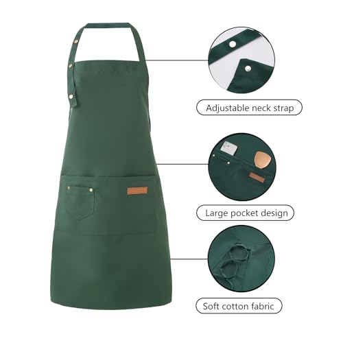 Art Aprons for Women Painting Pottery Baking (Green)